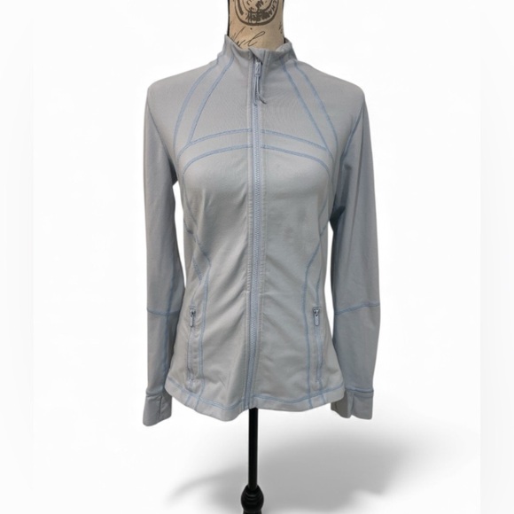 Lululemon Define Jacket Light Blue Size 10 Thumbholes Zip Pockets